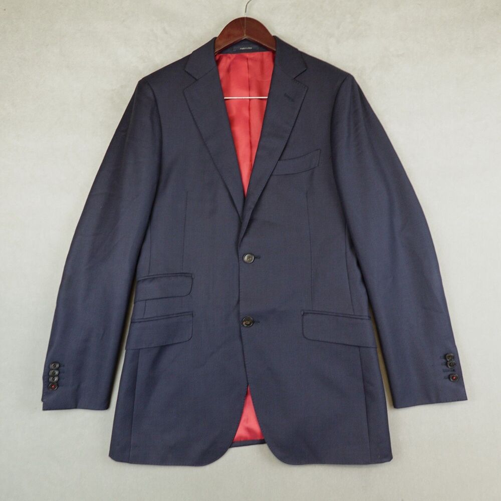 Suit Supply Blazer Sienna Single Breast Navy Vitale Barberis Pure Wool Size 38L